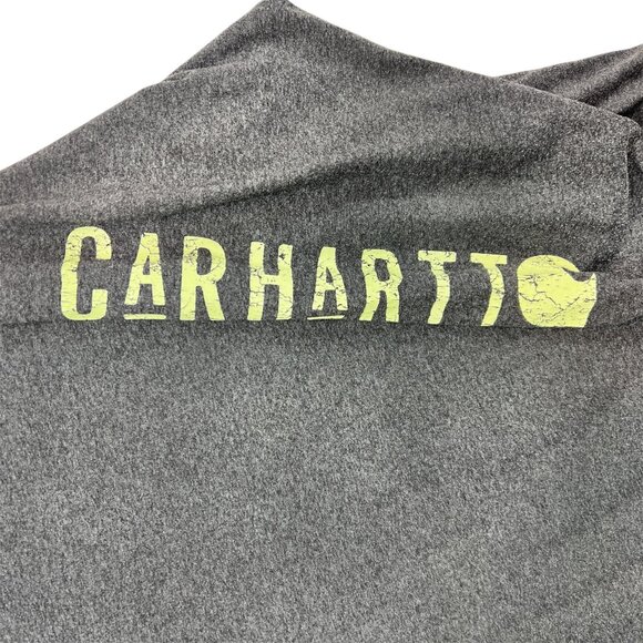 Carhartt Loose Fit Heavyweight Logo-Sleeve Long Sleeve Gray T-Shirt Size XL - Picture 3 of 6